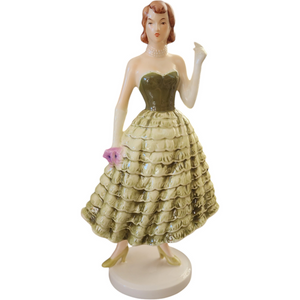 Goebel General Federation of Womens Clubs Lady In Green Dress Figurine No Box