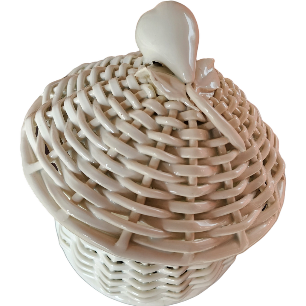 Good Friend Majolica Basket with Cover Spain