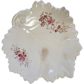 6" Goodwin Bros Pearl White Ironstone Floral Leaf Shaped Dish