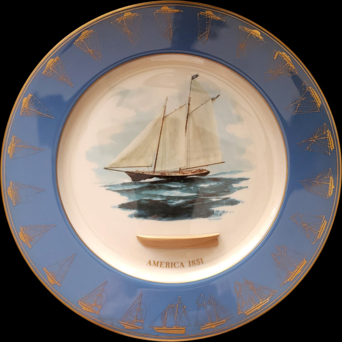 Gorham Americas Cup America 1851 Yachting Collector Plate Fine China Limited Ed