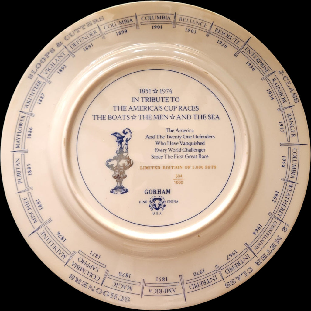 Gorham Americas Cup America 1851 Yachting Collector Plate Fine China Limited Ed