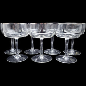Gorham Crystal Moonrise Moonglow Champagne Coupe Glasses Set of 7