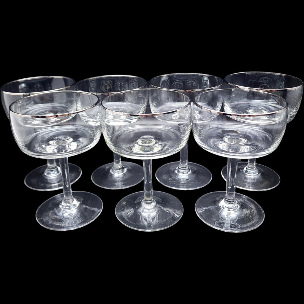 Gorham Crystal Moonrise Moonglow Champagne Coupe Glasses Set of 7