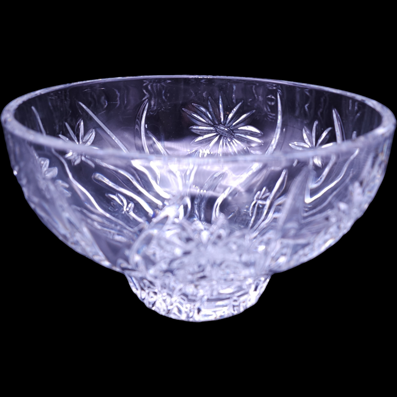 Gorham Crystal Daisy Cut Flowers Garden Round Bowl