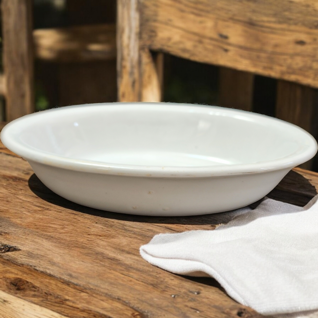 H. Burgess Burslem White Ironstone  Smooth Relish Dish Bowl
