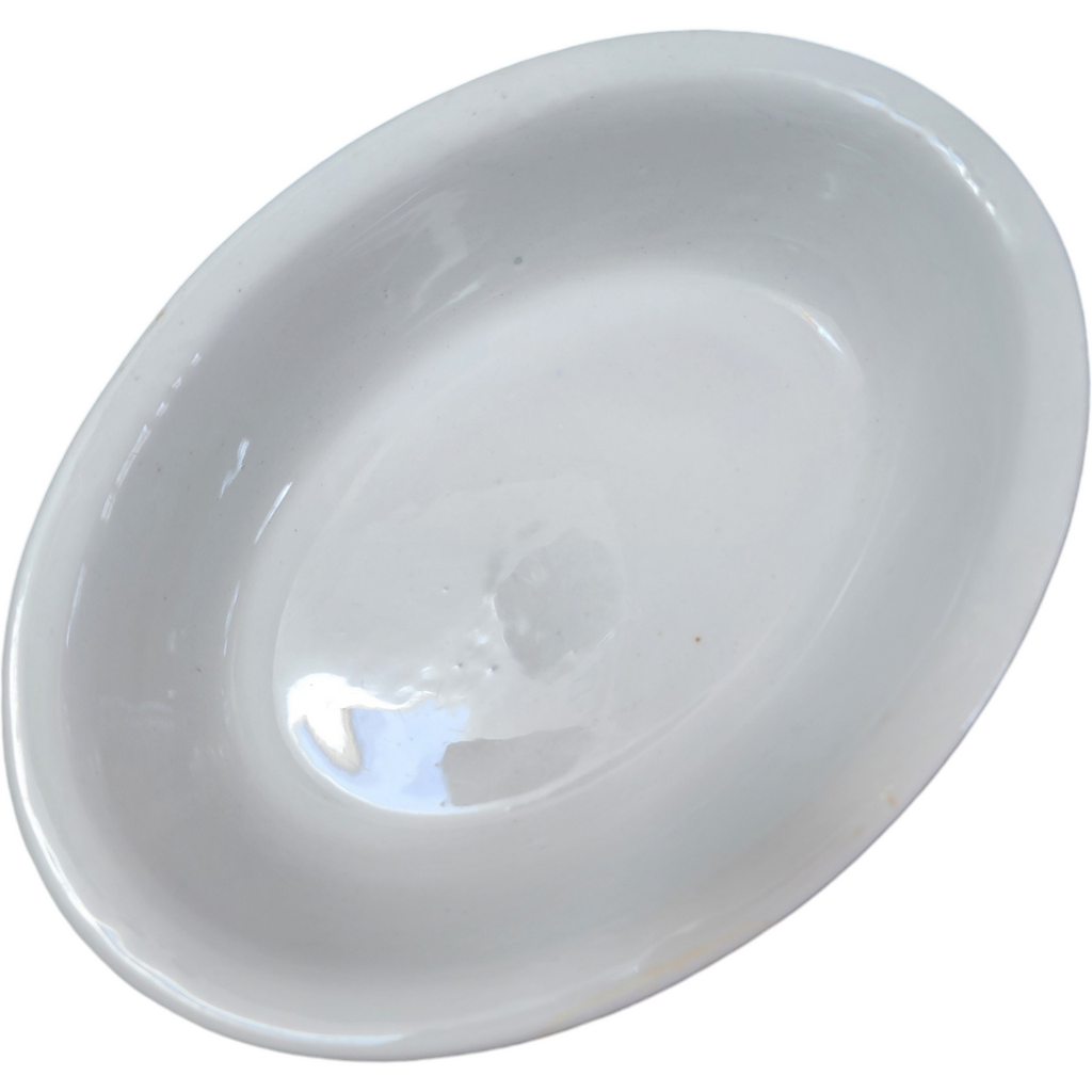 H. Burgess Burslem White Ironstone  Smooth Relish Dish Bowl