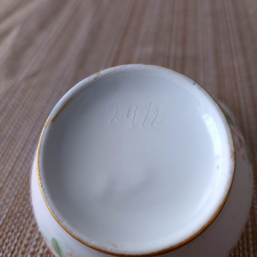 Hair Receiver Hand Painted Porcelain Japan