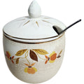 Hall China Autumn Leaf Marmalade Jar with Lid and Spoon