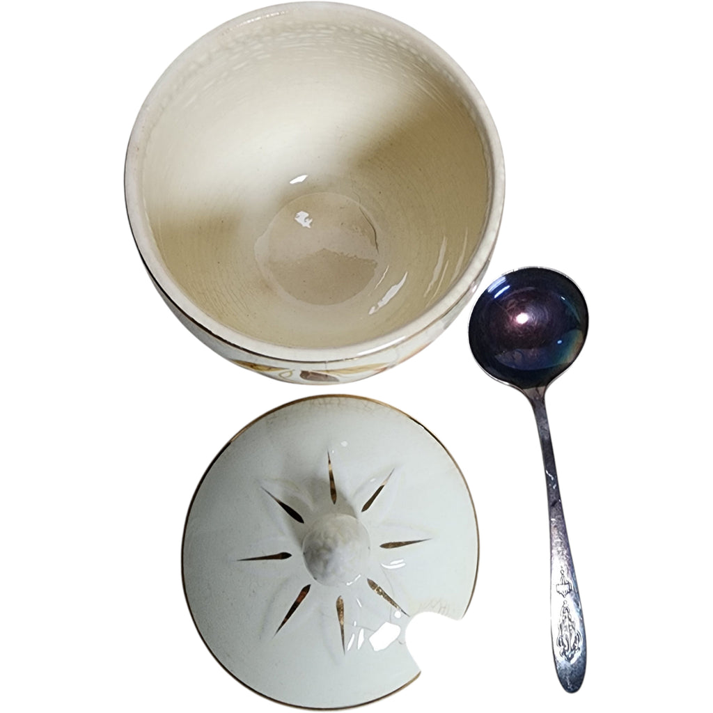 Hall China Autumn Leaf Marmalade Jar with Lid and Spoon