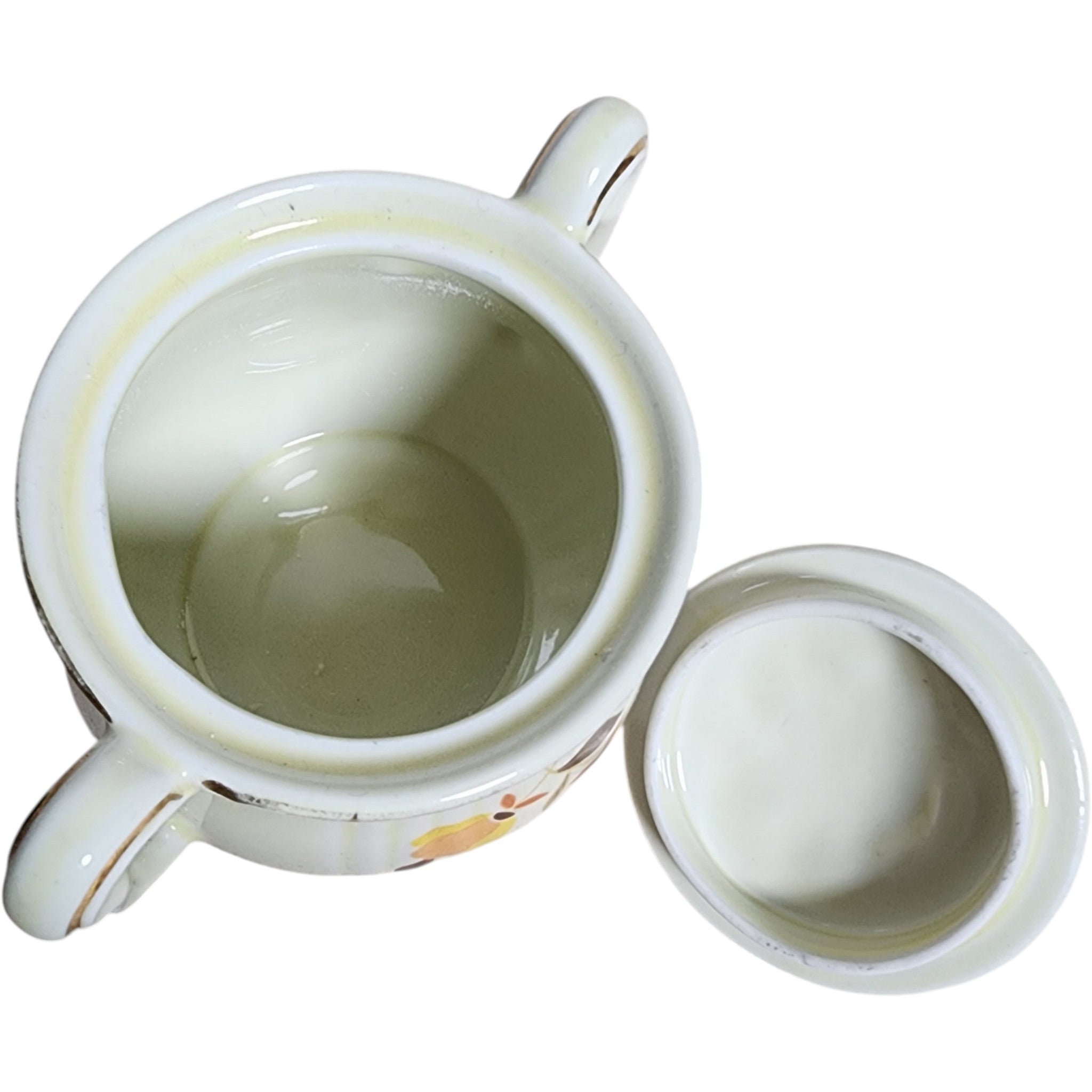 Hall China Autumn Leaf Rayed Sugar Bowl & Lid