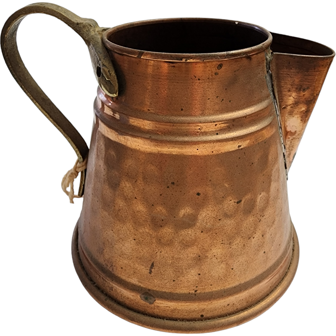 Hammered Copper Pitcher w Brass Handle Turkey