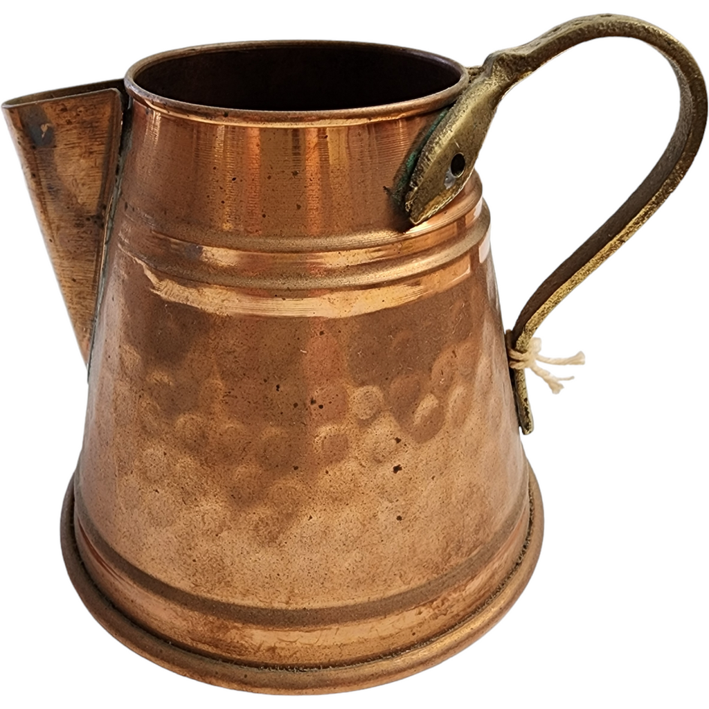 Hammered Copper Pitcher w Brass Handle Turkey