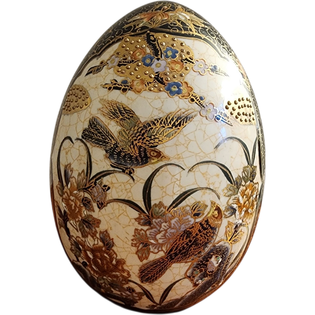 Hand-Painted Japanese Satsuma Decorative Egg