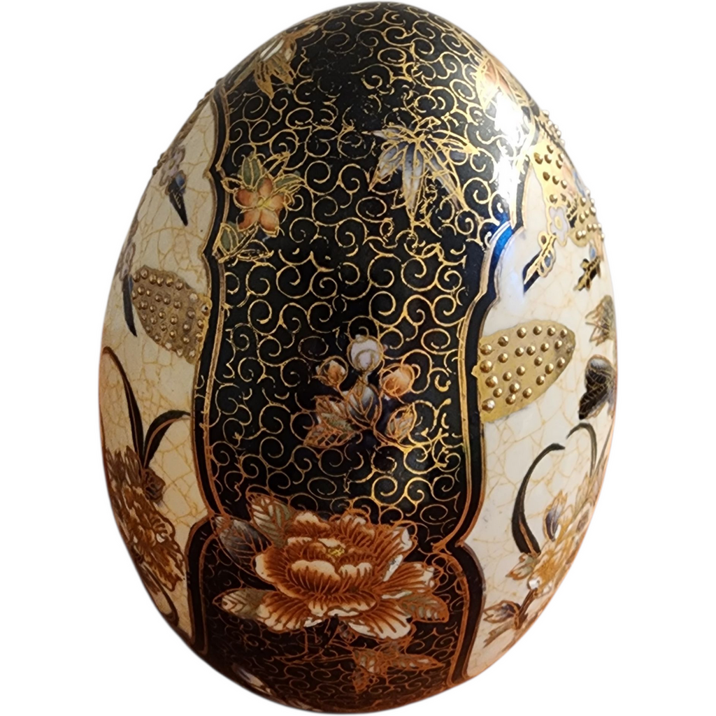 Hand-Painted Japanese Satsuma Decorative Egg