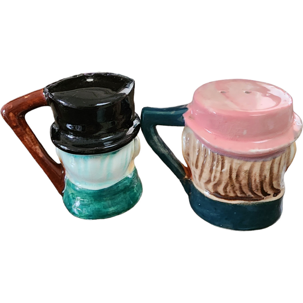 Hand Painted Toby Style Salt and Pepper Shakers Set Japan
