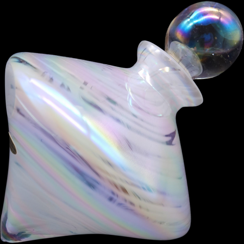 Handcrafted Iridescent Art Glass Perfume Bottle Silvestri Studio Glass Vanity Collectible