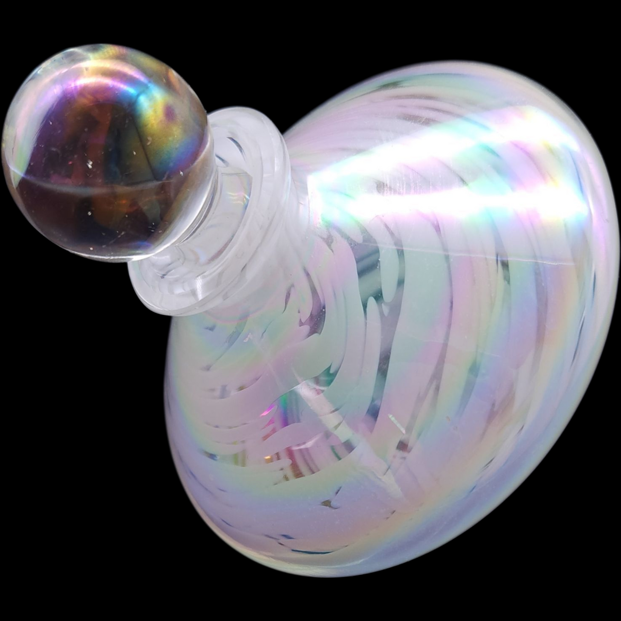 Handcrafted Iridescent Art Glass Perfume Bottle Silvestri Studio Glass Vanity Collectible