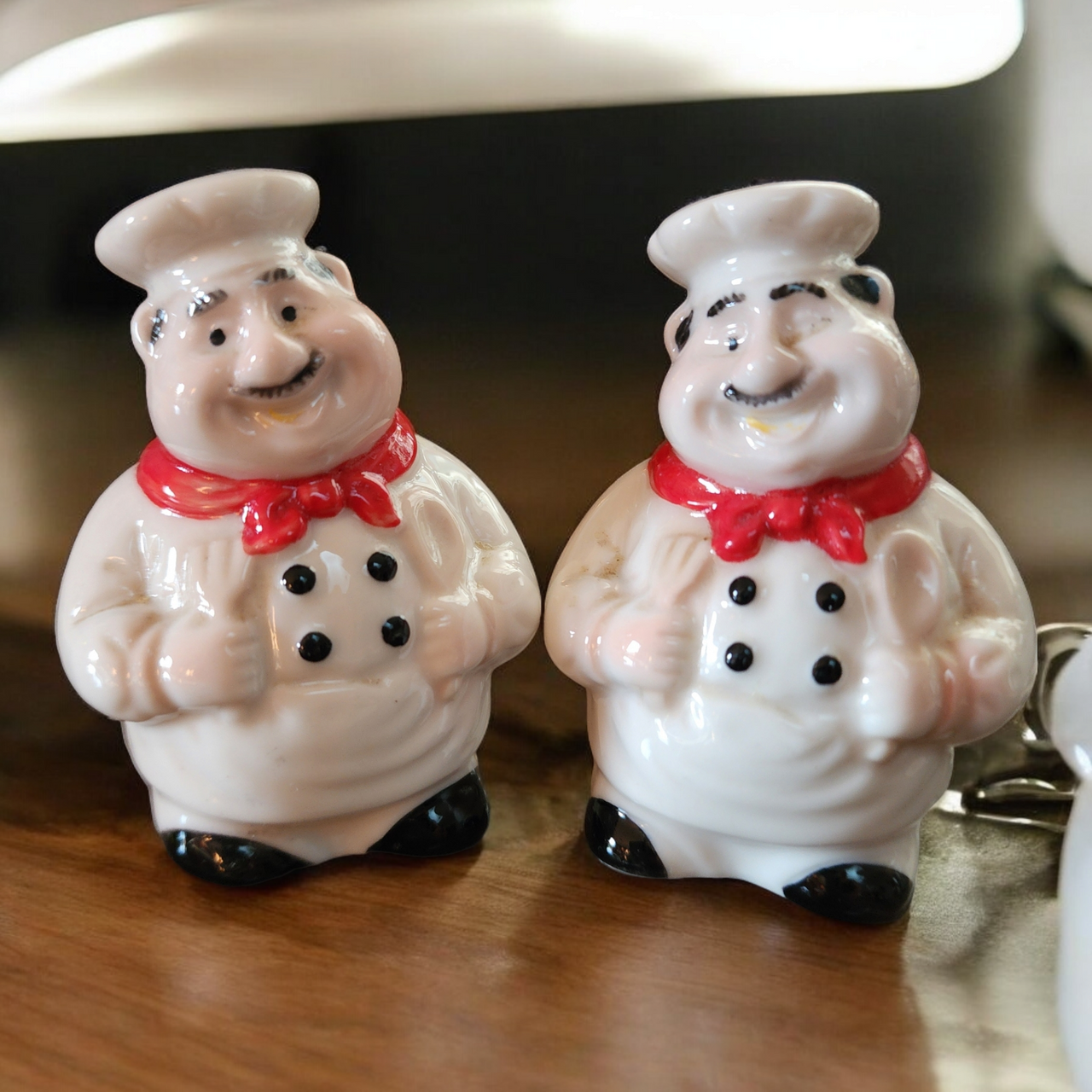 Happy Italian Chef Ceramic Salt And Pepper Shakers