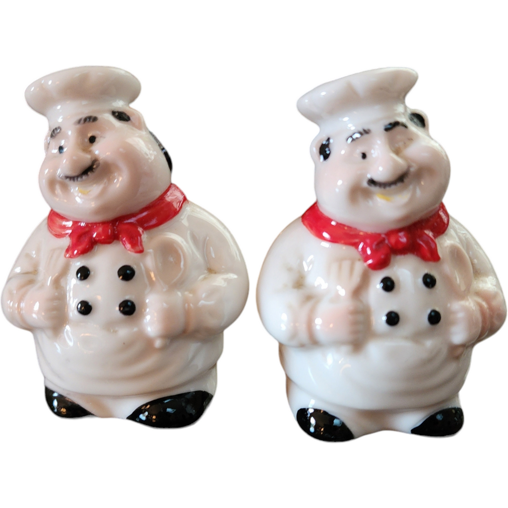 Happy Italian Chef Ceramic Salt And Pepper Shakers