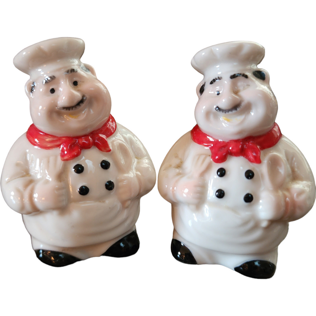 Happy Italian Chef Ceramic Salt And Pepper Shakers