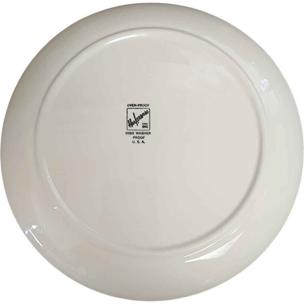 Harker Cock O'Morn White Rooster Coral Background Dinner Plate