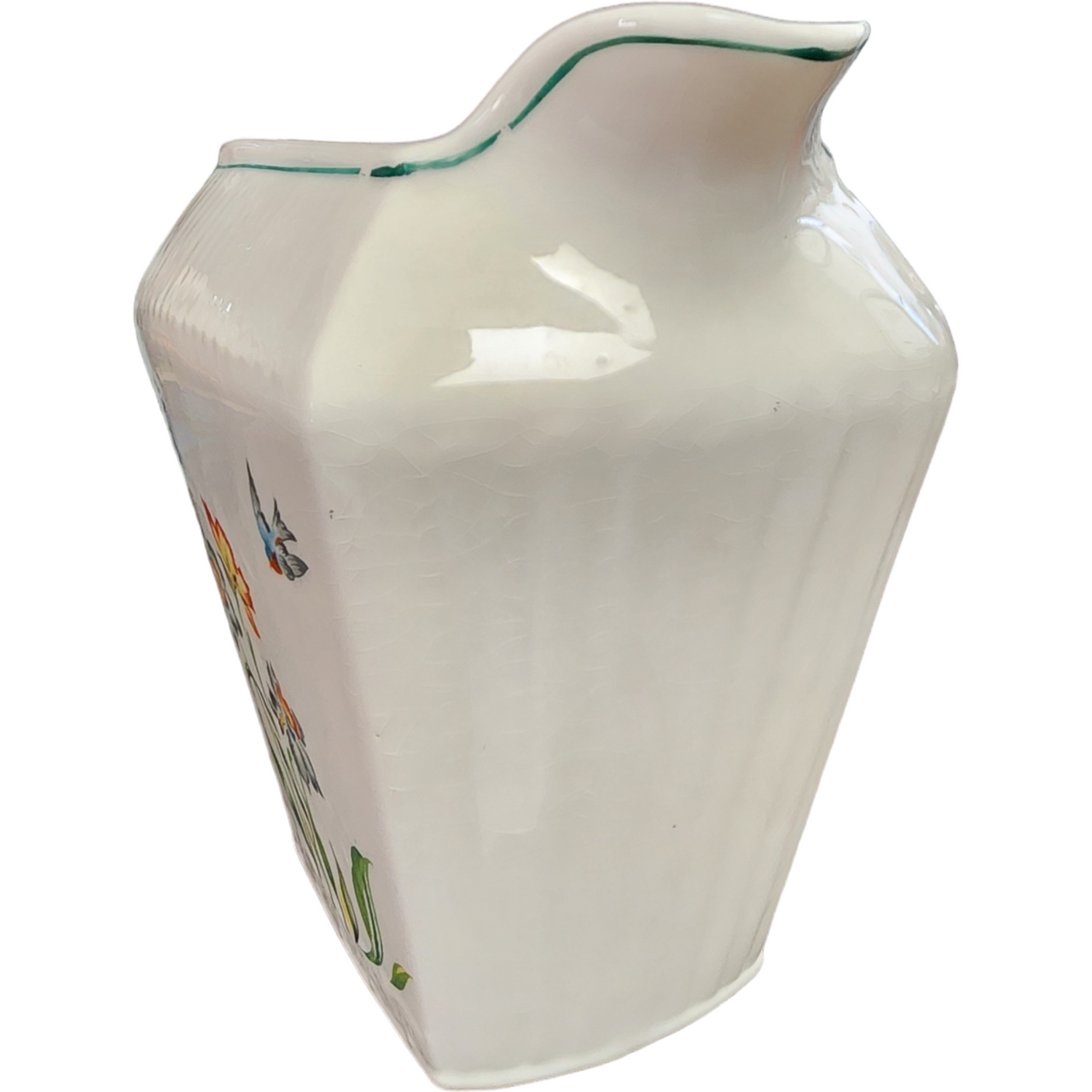 Harker Pottery Flowers & Bird Water Milk Pitcher