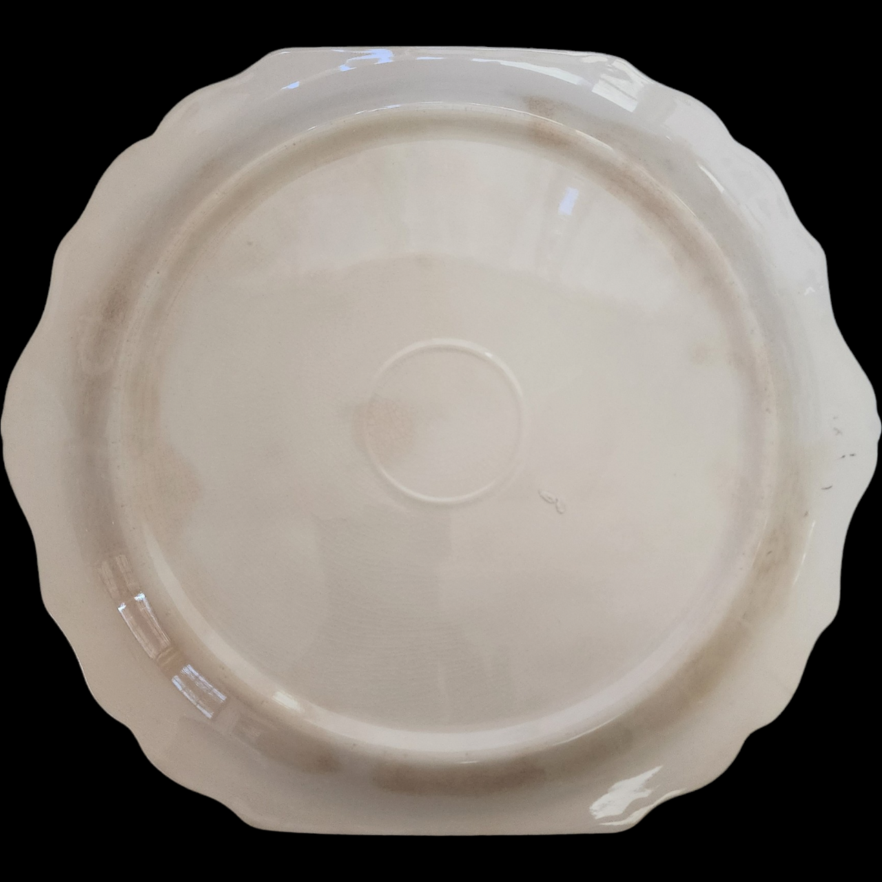 Harker Pottery Pastel Tulip Virginia Platinum Trim Square Handled Cake Plate