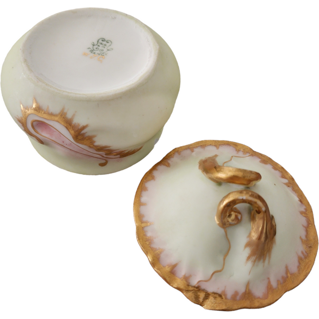 Haviland & Co Limoges France Porcelain Dresser Set with Gilt Decoration 4 Pieces