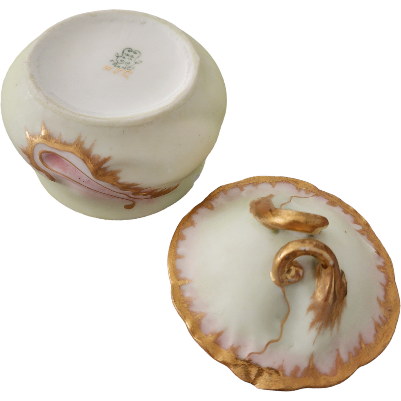 Haviland & Co Limoges France Porcelain Dresser Set with Gilt Decoration 4 Pieces