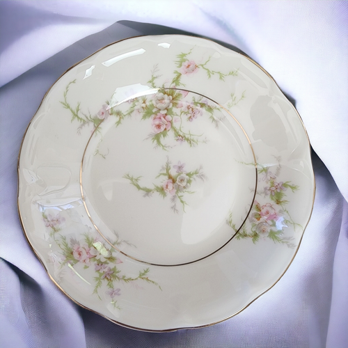 5" Haviland Rosalinde New York Scallop Pink, Lavender & White Flowers  Fruit/Dessert /Sauce Bowl