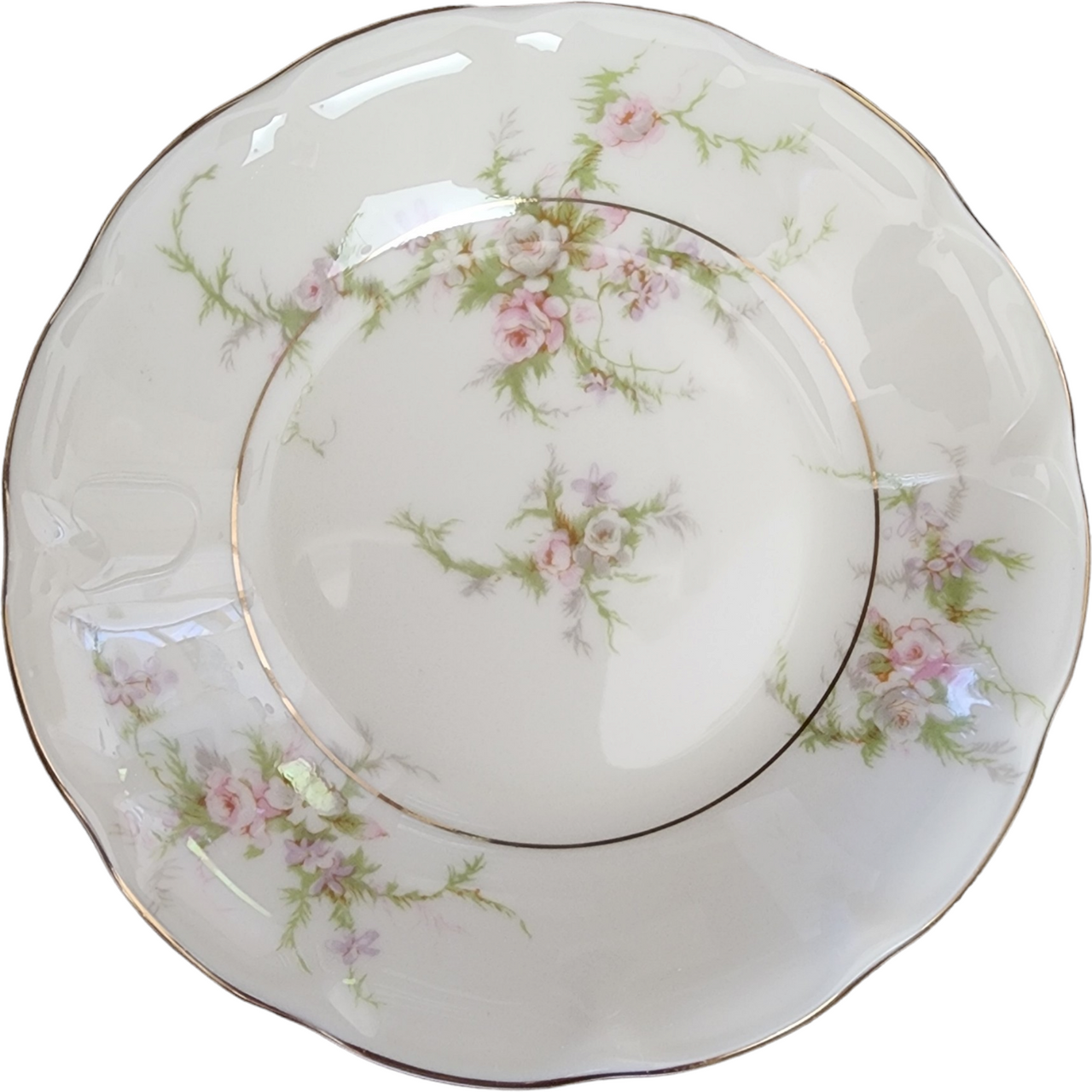 5" Haviland Rosalinde New York Scallop Pink, Lavender & White Flowers  Fruit/Dessert /Sauce Bowl