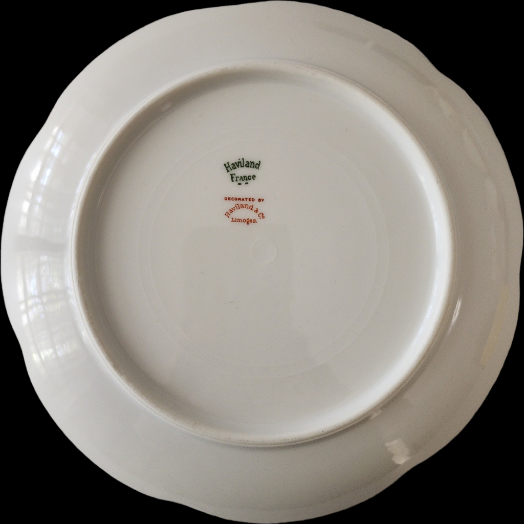 Haviland Silver Anniversary Coupe Salad Plate Limoges France 7.5 White Porcelain with Gold Trim