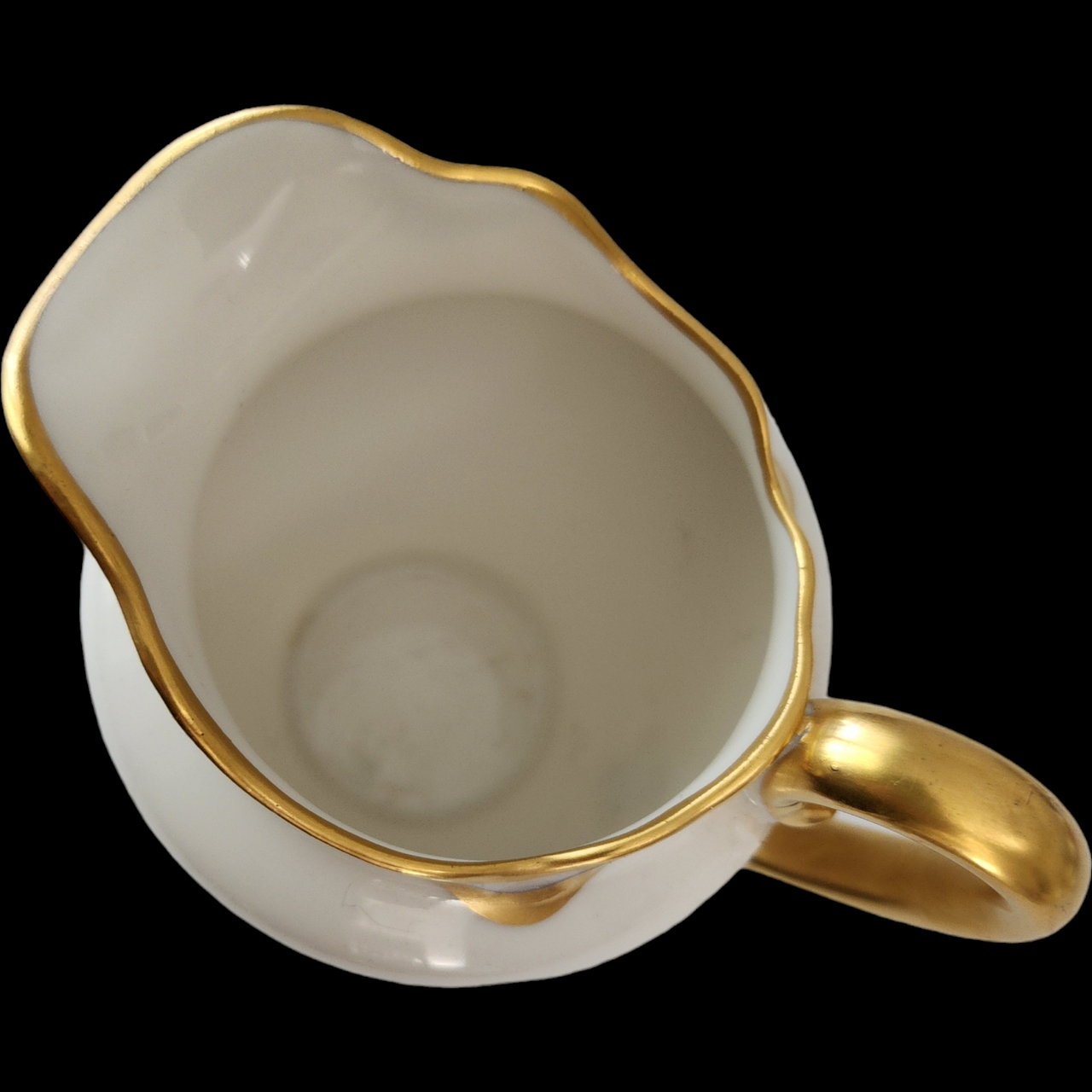 Haviland Silver Anniversary Creamer Limoges France White Porcelain with Gold Trim Vintage
