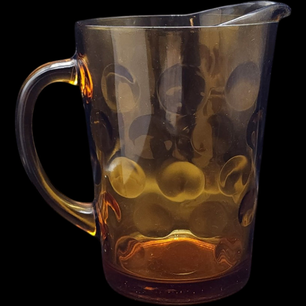 Hazel-Atlas Amber Glass Honeycomb Thumbprint Pitcher