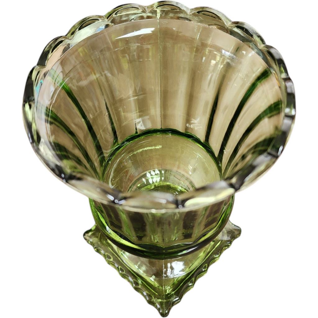 Hazel-Atlas Eldorado Avocado Green Footed Vase