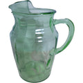 Hazel Atlas Green Uranium Glass Water Pitcher - Aster Pattern, 80 oz