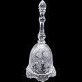 Heavy Cut Crystal Floral Glass Bell with Crystal Clapper 8.5 Inch
