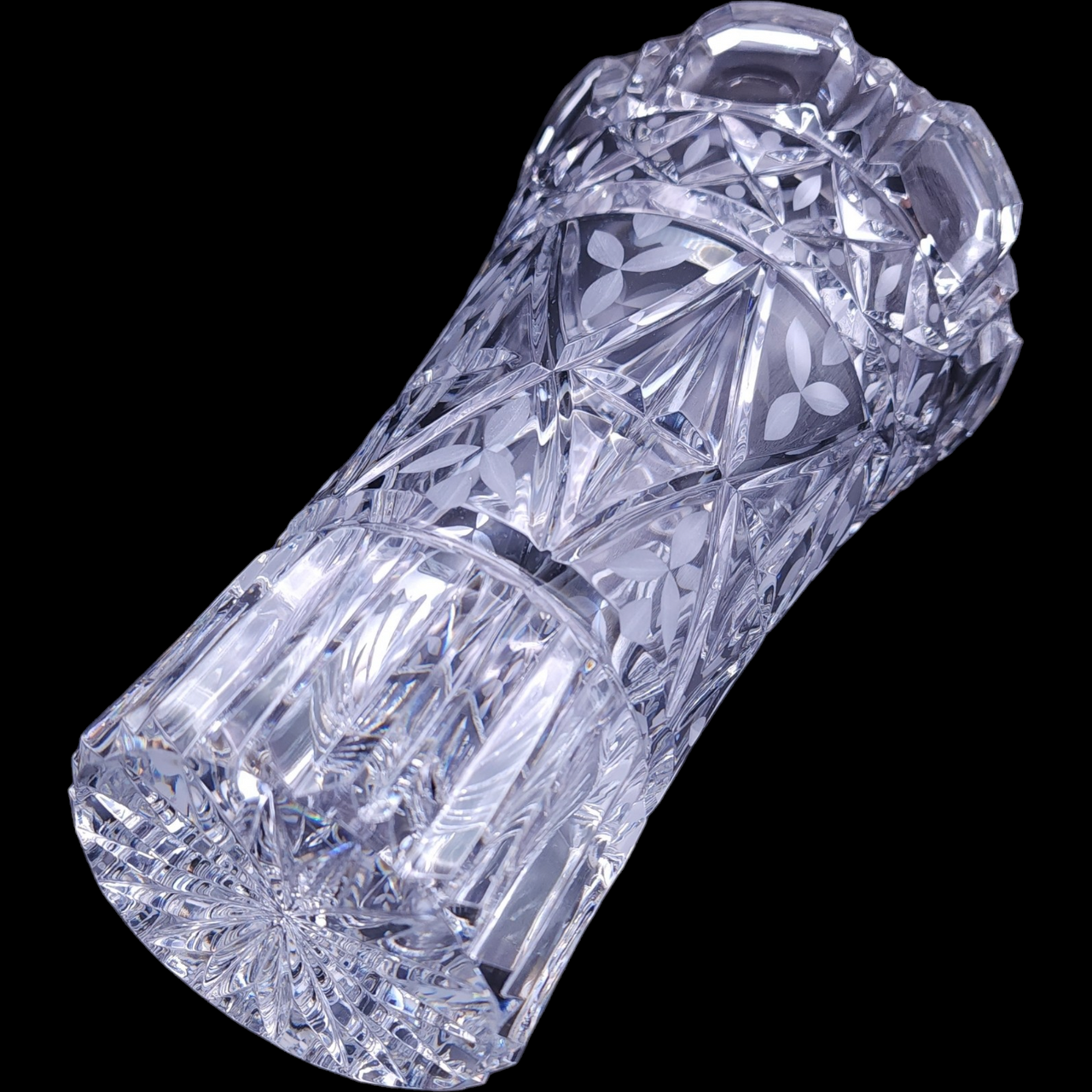 Heavy 6Lb Bohemia Lead Crystal Hand Cut Vase