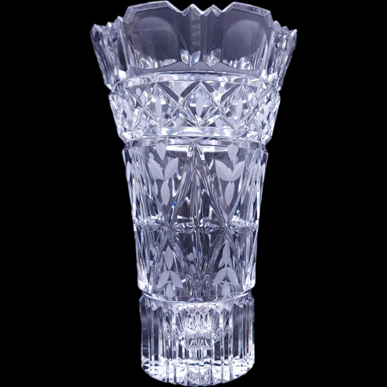 Heavy 6Lb Bohemia Lead Crystal Hand Cut Vase
