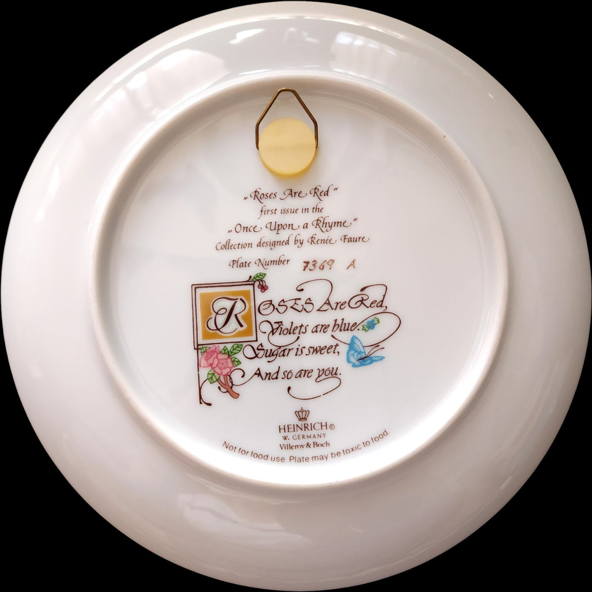 Heinrich Villeroy & Boch Roses Are Red Collector Plate