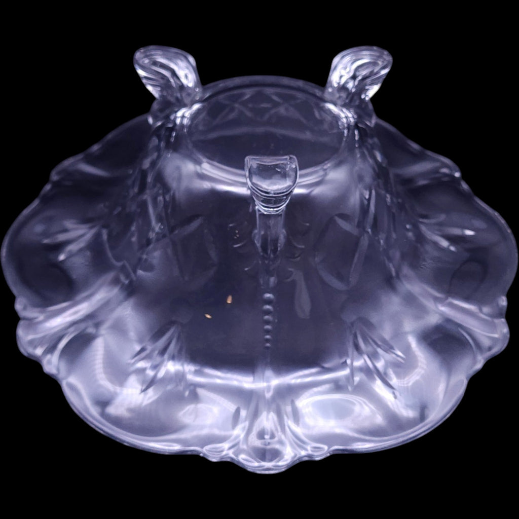 Heisey Clear Glass Barcelona Pattern 3-Toed Footed Console Bowl