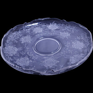 13" Heisey Glass Gardenia Etched Clear Elegant Glass Platter