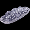Heisey ABP American Brilliant Cut  Daisy & Leaves Celery Relish Dish