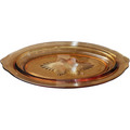 Heisey Touraine Amber Oval Glass Serving Tray with Starburst Pattern