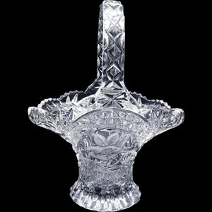 Hofbauer Byrdes Collection Cut Crystal Glass Basket 11"