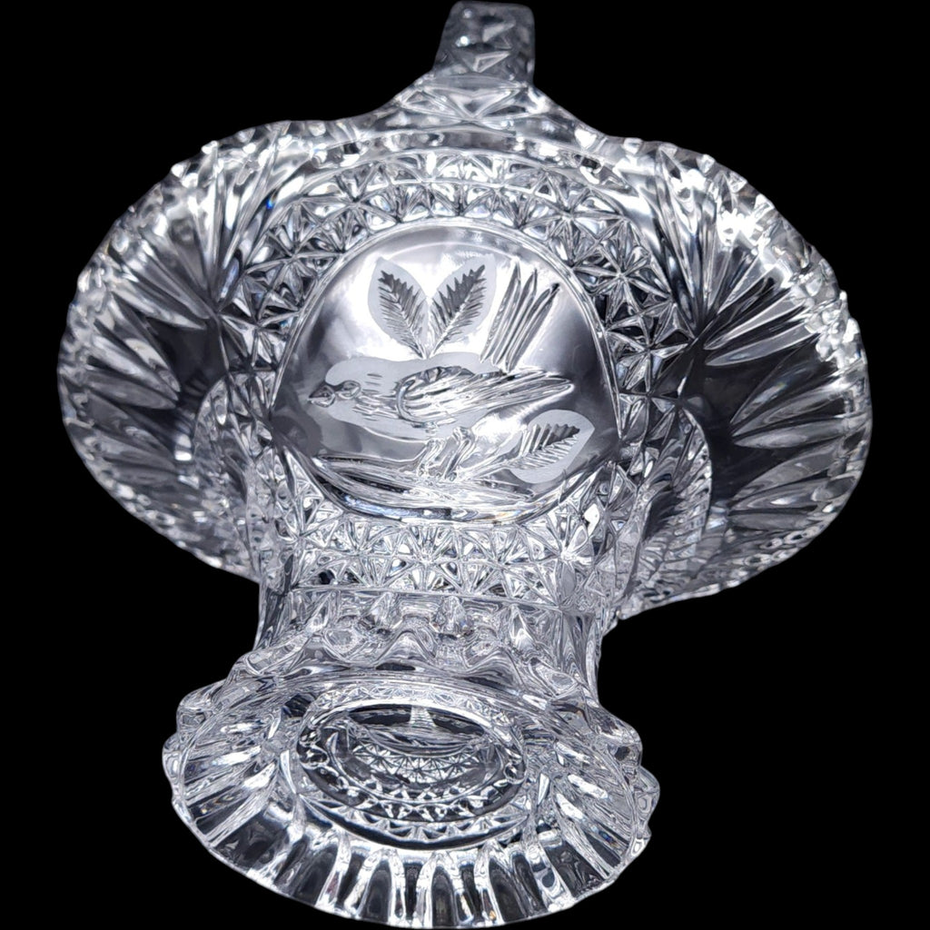 Hofbauer Byrdes Collection Cut Crystal Glass Basket 11"