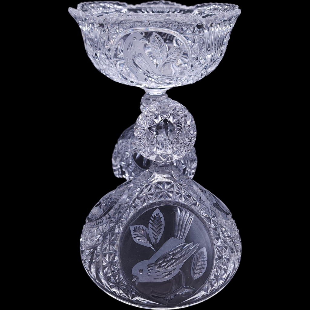 Hofbauer The Byrdes Collection Lead Crystal Large Candy Jar & Lid