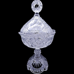 Hofbauer The Byrdes Collection Lead Crystal Large Candy Jar & Lid