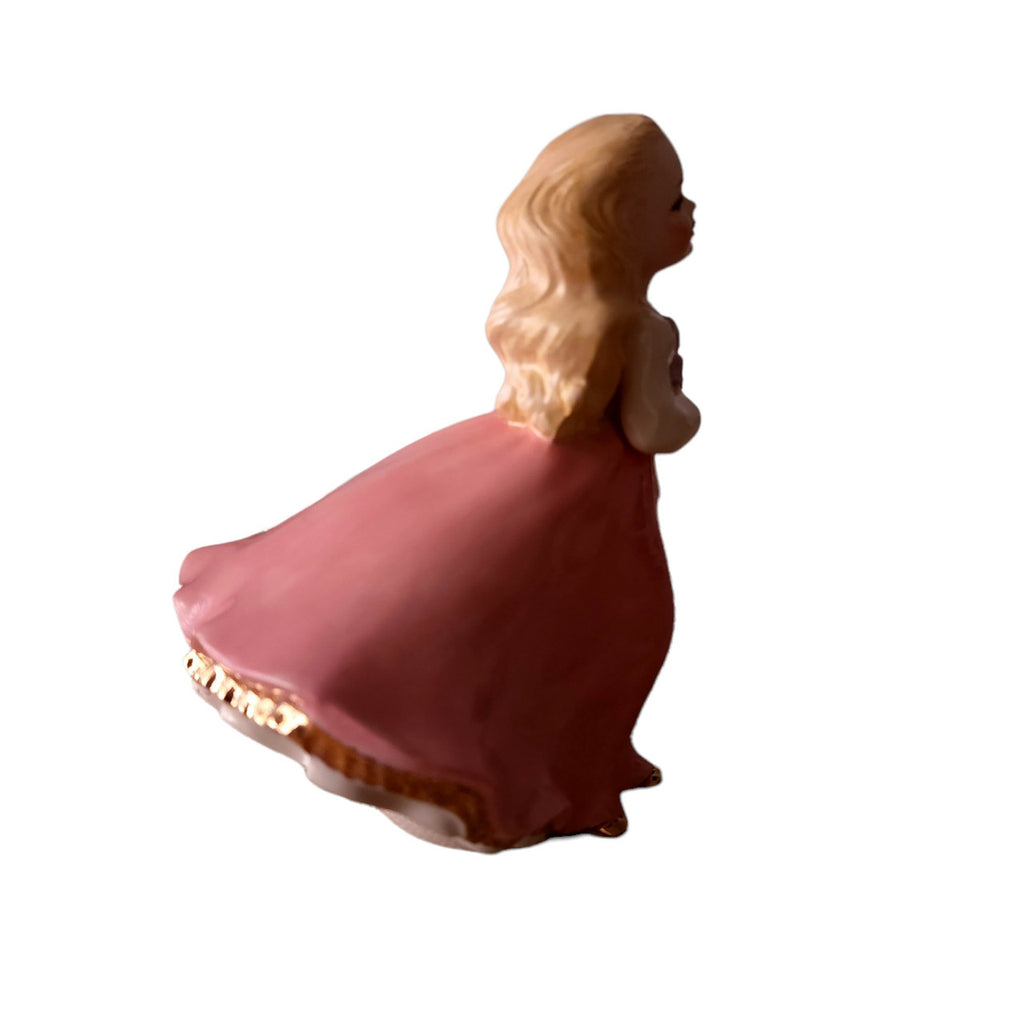 Holland Mold Ceramic Girl Wearing Pink Dress Figurine