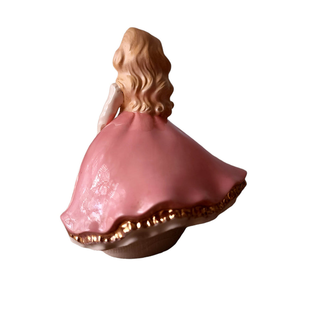 Holland Mold Ceramic Girl Wearing Pink Dress Figurine